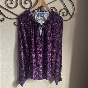 Democracy Purple Floral Blouse